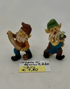 Coppia di gnomi resina, altezza 9 cm