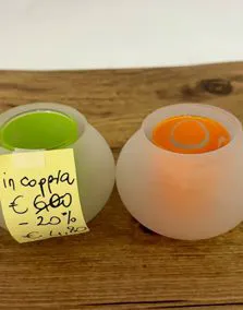 Coppia portacandele vetro, altezza 7cm