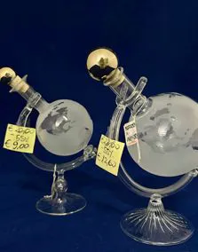 Bottiglie mappamondo vetro, altezza 15-16 cm