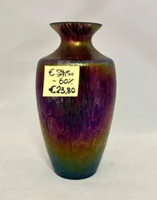 Vaso vetro multicolore, altezza 22cm