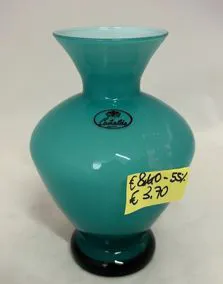 Vaso vetro azzurro, altezza 15cm