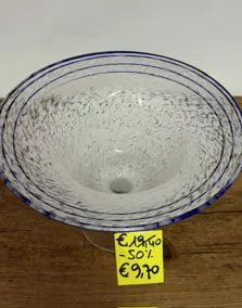 Coppa rialzata porta caramelle vetro, altezza 13cm -Ø 20cm