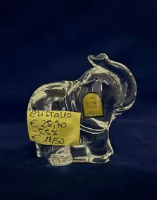 Elefante cristallo, altezza 9cm