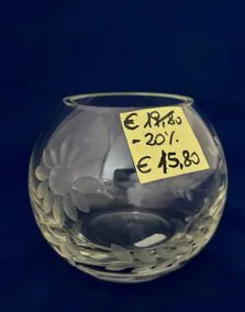 Porta candele vetro, altezza 11cm