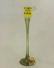 Vaso in vetro verde, altezza 27cm