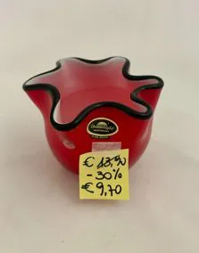 Porta candela vetro rosso, altezza 8cm