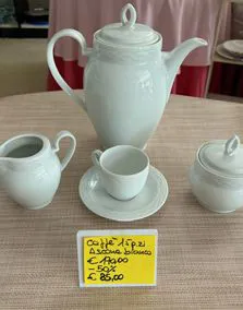 Servizio caffè 15 pezzi porcellana Ascona Bianco