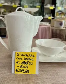 Servizio the 6 tazze e teiera porcellana