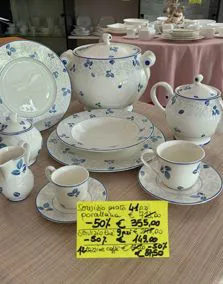 Servizio piatti 41 pezzi + servizio the 9 pezzi + 12 tazzine caffè porcellana 