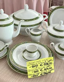 Servizio piatti 41 pezzi + servizio the 15 pezzi + servizio caffè 15 pezzi porcellana Scherzer