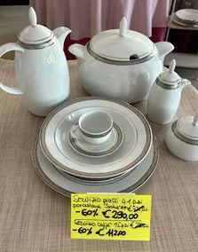 Servizio piatti 41 pezzi + servizio caffè 15 pezzi porcellana 
