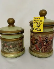 Coppia barattoli ceramica, altezza 20cm - 24cm
