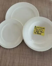 Servizio piatti per 2 posti tavola porcellana Bone China