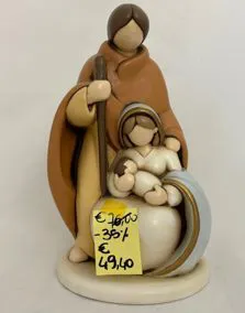 Statua sacra famiglia ceramica EGAN, altezza 22cm