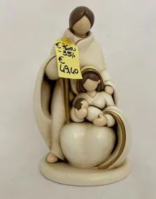 Statua sacra famiglia ceramica EGAN, altezza 22cm