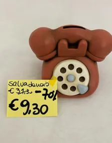 Salvadanaio telefono ceramica EGAN, dim 15x8x8h