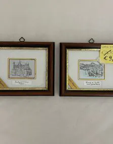Coppia quadri paesaggio Venezia/Padova 18x15cm