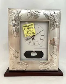 Orologio pendolo argento 23x29cm