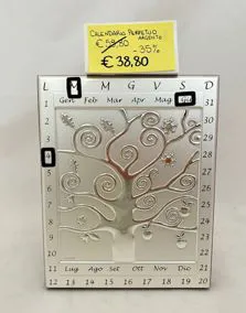 Calendario perpetuo argento 17x21cm