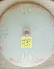 Plafoniera vetro rosa, Ø 52cm