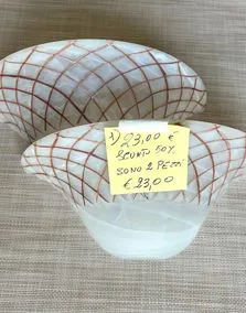 Coppia applique vetro, lunghezza 30cm