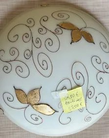 Plafoniera vetro decorata, Ø 50cm