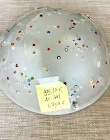 Plafoniera vetro decorata, Ø 40cm