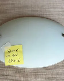 Applique vetro bianco, lunghezza 35cm