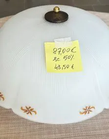 Plafoniera vetro decori fiori, Ø 45cm