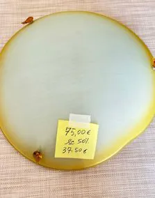 Plafoniera vetro giallo, Ø 40cm