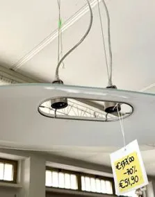 Lampadario ellittico vetro, dimensioni 68x39cm