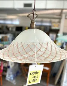 Lampadario vetro quadrati arancione, Ø 55cm
