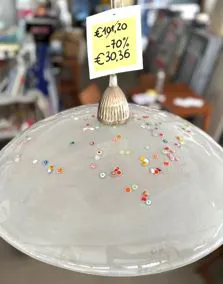 Lampadario vetro con applicazioni colorate, Ø 50cm