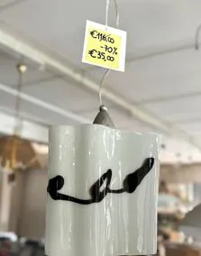 Lampadario vetro bianco e nero, Ø 29cm