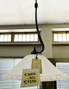 Lampadario vetro bianco decorato, Ø 50cm