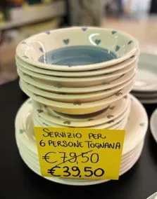 Servizio piatti da 6 persone porcellana TOGNANA cuori