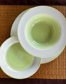 Servizio piatti sfuso porcellana  verde