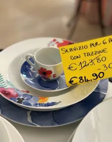Servizio piatti da 6 persone porcellana con tazzine
