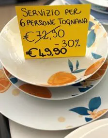 Servizio piatti da 6 persone porcellana TOGNANA arance