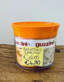 Barattolo ermetico piccolo  Guzzini in plastica tappo arancione